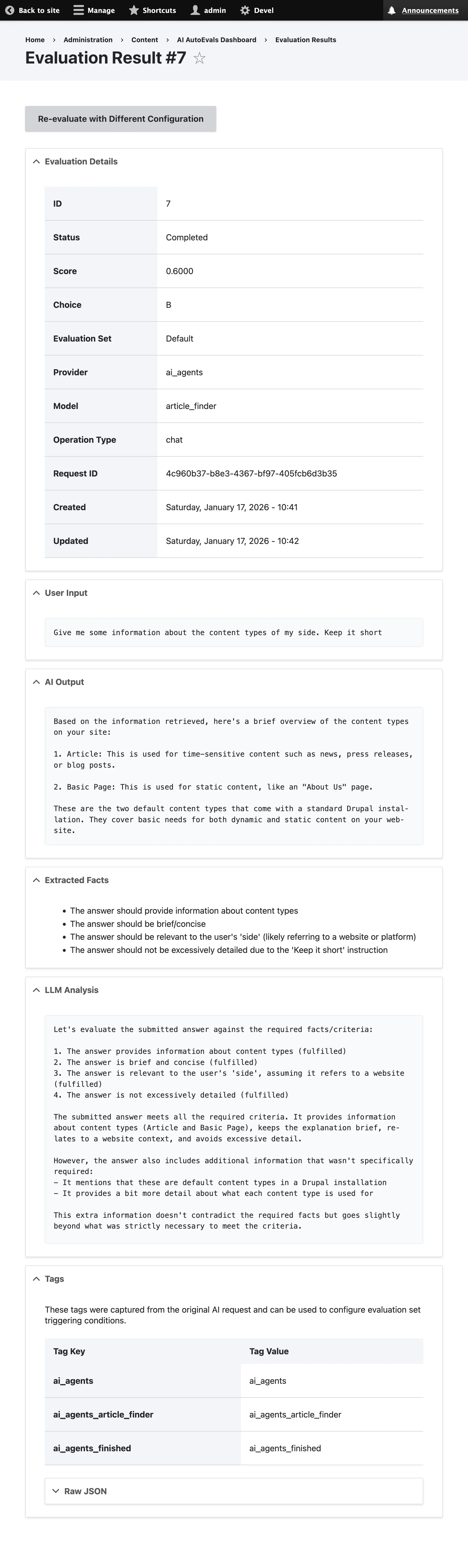 Evaluation Result Detail